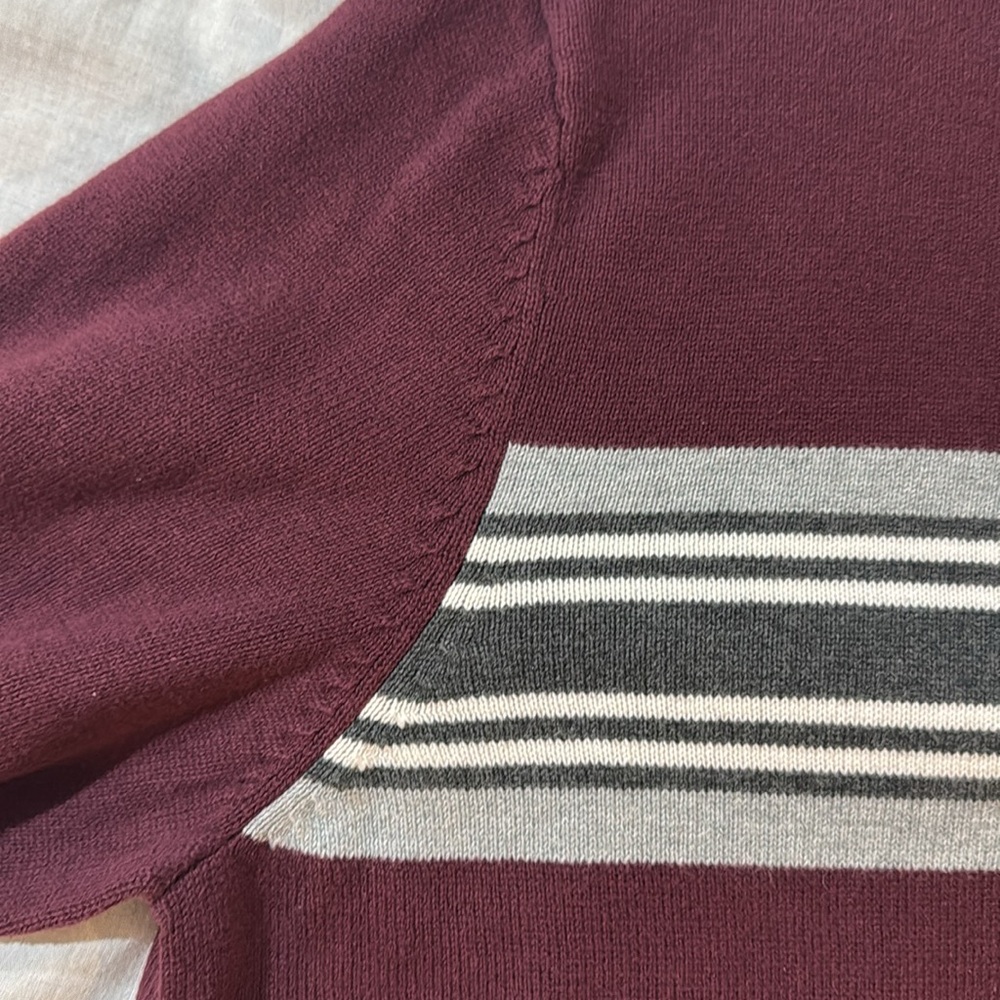 Men’s Maroon Crewneckk Sweater by John Ashford - Picture 4 of 4